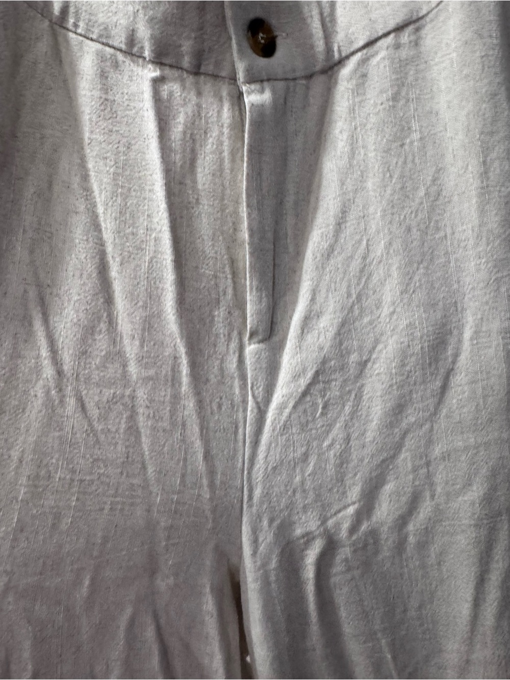 Women’s Cream Wide-Leg Linen Blend Trousers - Picture 4 of 7